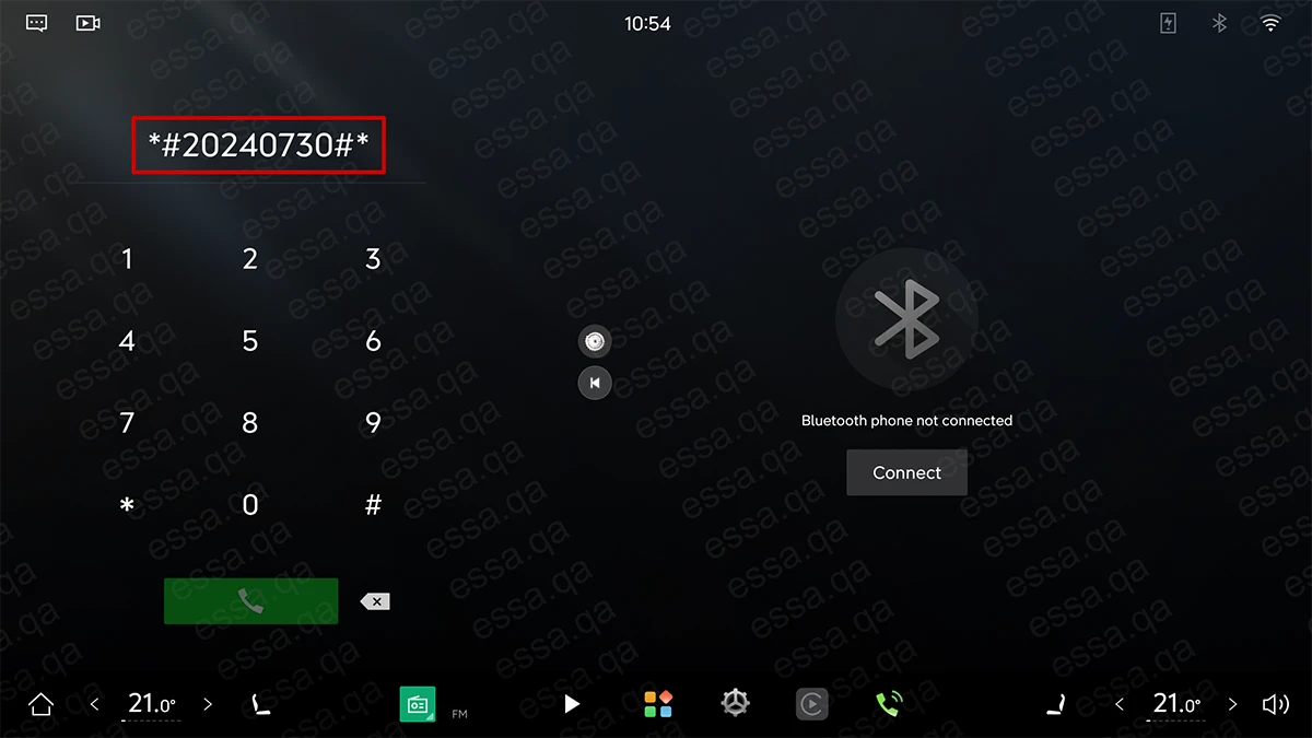 Phone app showing the code *#20240730#*